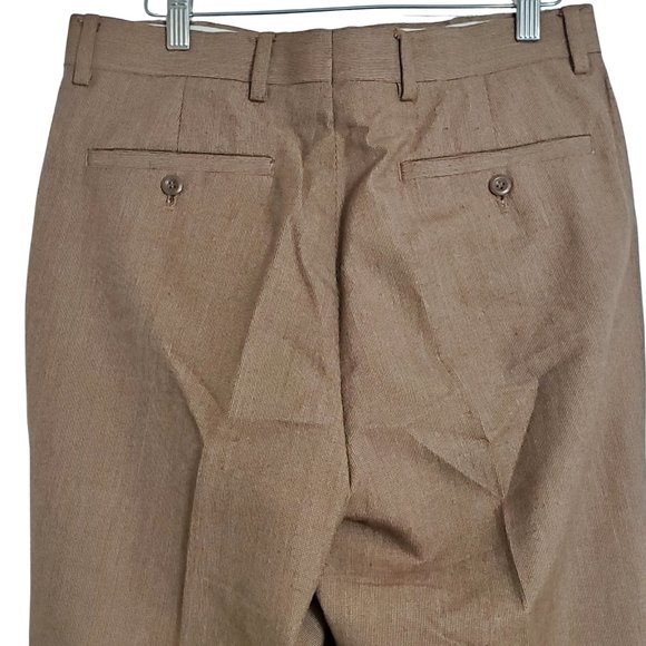 Louis Raphael Men's Dress Pants Size 32W x 30L Beige Cuffed Front Pleated - Picture 5 of 13